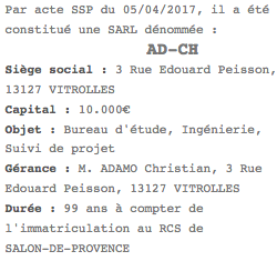 publication legale sarl marseille